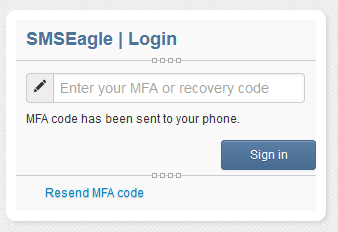 Step 2 - MFA or recovery code prompt